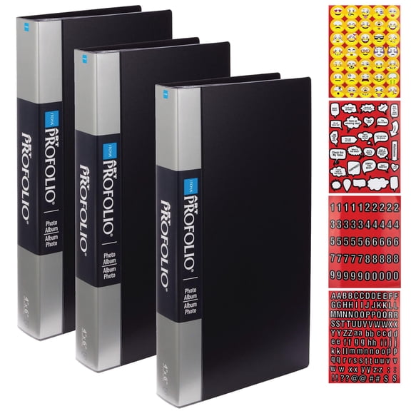 Itoya Art Portfolio Slim Photo Album Holds 360 4 x 6 inch Photos (3 Pack)