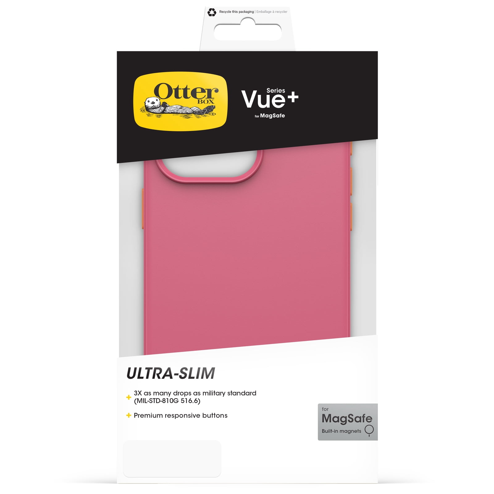OtterBox Vue+ Series Case for MagSafe for Apple iPhone 15 Pro Max - Haute Pink