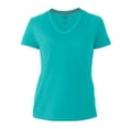 thumbnail image 1 of Playera Fruit Of The Loom para Mujer, Cuello V Manga Corta Azul Claro Talla  EG, 1 of 4