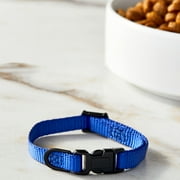 Vibrant Life Solid Polyester Adjustable Dog Collar, Blue, XS