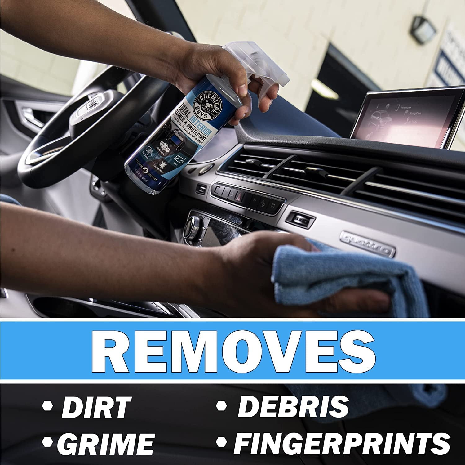 Chemical Guys HOL412 Complete Leather Cleaner and Conditioner Detailing Kit with Total Interior, for Cars, Home, Office, and More (Works on Natural, Faux Leather and More) 9 Items