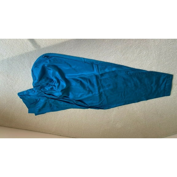 Designer Pakistani Indian Women S-M Pants Shalwar Blue Navy Royal 100% Silk NEW