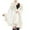 White, variant on Women's Oversizd Shawl Cardigan Batwing Sleeve Faux Fur Trim Cape Wool Winter Warm Cloak Poncho Coat White One Size