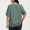 thumbnail image 5 of RQYYD Plus Size Tops for Women Double Layer Ruffle Sleeve Blouses Crew Neck Casual Flowy Tunic Tops, 5 of 7