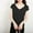 Black, variant on Swuxness Women Short Sleeve Casual T Shirts, Spring and Summer Tops, Ladies V-Neck Solid Color Comfortable Fashion Loose Pullover Tee Black, M