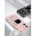 thumbnail image 2 of Compatible with Oppo A57 4G Case Silicone TPU Plating, Oppo A57 4G Cases Cute Astronaut Pattern Phone Case with Stand (Black), 2 of 7
