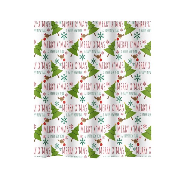 Cortina de Ducha Xihbxyly de Poliéster con Estampado Navideño de Copos de Invierno para Baño