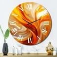 thumbnail image 3 of Designart "Warm Fractal Design in Orange VII" Fractals Oversized Wall Clock, 3 of 5