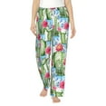thumbnail image 2 of Kdxio Women's Comfy Stretch Flowers and CactusPrint Drawstring Pajama Pants-XX-Large, 2 of 9