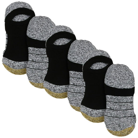 Gold Toe Womens 6-Pr. So Low Invisible Sport Socks 9.5-11 Black/grey