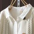 thumbnail image 3 of Cardigan Manteau en Tricot Chic pour Femme, Design Intemporel à Col Rond, Tissu Imitation Rack Ultra Doux, Manches Longues Coupe Décontractée, Parfait pour la Maison Décontractée Ou le Confort Quotidien, 3 of 8