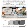 thumbnail image 3 of MARE AZZURO Photochromic Bifocal Reading Glasses Men Blue Light Blocking Readers Sunglasses 1.0 1.5 2.0 2.5 3.0 3.5 4.0 (Black, 1.50) with Polycarbonate Lens, 3 of 6