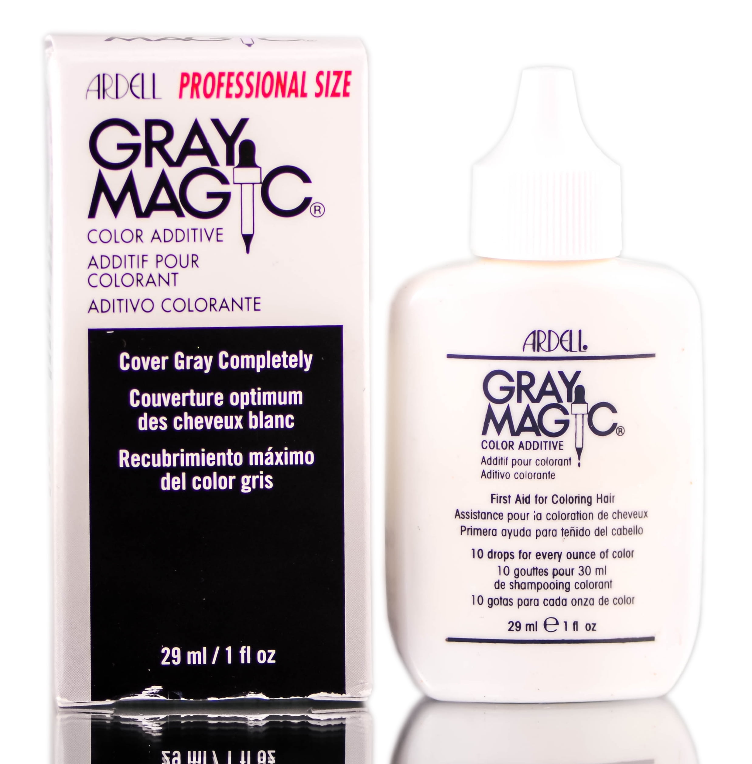 Ardell Gray Magic Color Additive - cover gray completely  oz - Pack of  2 with Sleek Comb 
