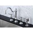 thumbnail image 2 of Kingston Brass KS3791GLBS Restoration Kitchen Bridge Faucet with Brass Sprayer, Polished Chrome, 2 of 4