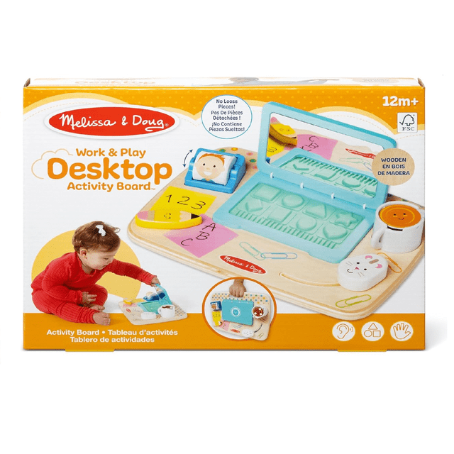Melissa & Doug Tablero de Actividades de Escritorio de Madera para Trabajar y Jugar