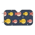 thumbnail image 7 of Haiem Cute Puffer Fish Car Windshield Sun Shade - Blocks UV Rays Sun Visor Protector, Sunshade to Keep Your Vehicle Cool, Universal Fit SUV Van Sedan-Small, 7 of 7