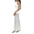 thumbnail image 4 of Coduop Women Sleeveless Square Neck Floral Print Party Dress Ruffle Slim Fit Cocktail Bodycon Dress, 4 of 6