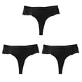 thumbnail image 2 of Besolor Women's Silk Seamless Underwear Lace Low Rise No Show Panties Ladies Stretch Breathable Briefs Underpants 3 Pack, 2 of 6