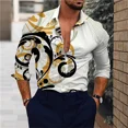 thumbnail image 1 of Nueva camisa de manga larga para hombre con botones tipo polo con estampado 3D de alta calidad y diseño de moda para fiestas sociales 2024, 1 of 6