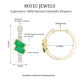 thumbnail image 6 of Rosec Jewels Baguette Emerald Hoop Earrings - AAA Quality - Natural Emerald Diamond Earrings for Women - with Jewelry Box, 14K Yellow Gold, 6 of 7