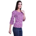 thumbnail image 3 of Moomaya T-Shirt Court à Manches à Volants en Coton Imprimé pour Femmes Grande Taille, 3 of 4