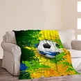 thumbnail image 3 of Soccer Blanket Soccer Bedding Throw Blankets Cozy Fleece Flannel Soft Warm Plush Lightweight Football Decor Soccer Gifts Stuff for Boys Men Girls Adults Teens Kids for Couch Sofa Bed 40"X50", 3 of 6