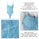 thumbnail image 5 of Body con transparencias de encaje, leotardo corporal de retales encantador para mujer, para fiesta, cita diaria, azul M, 5 of 6