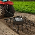 thumbnail image 2 of Rust-Resistant Heavy Duty Drag Harrow 5x4.5 Ft with4 Ft Chain, 3/8 Inch Tines for ATV, UTVs, Lawn Tractors Leveling, Grading, Pastures, Breaking Up Soil,Black, 2 of 7
