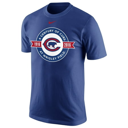 Field Shirt - Chicago Cubs Nike 100 Years at Wrigley Field Official Logo T-Shirt - Royal