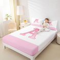 thumbnail image 4 of jejeloiu Cartoon Bow Tie Twin Sheet Sets,Letter A Monogrammed Bedding For Girls Kids 3pcs, 4 of 7