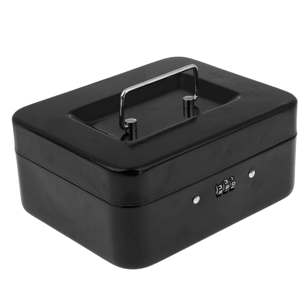 Small Cash Box Piggy Bank Money Box with Combination Black