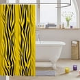 thumbnail image 3 of Manfei Simple Zebra Print Shower Curtain 72Wx84L, Old Fashion Abstract Bathroom Shower Curtain, Yellow Tan, 3 of 5