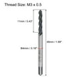 thumbnail image 2 of Unique Bargains Robinet à Flûte Spirale M3 x 0.5, Robinet de Machine Métrique Enduit de Nitridation HSS, Tige Ronde avec Extrémité Carrée, 2 Pcs, 2 of 7