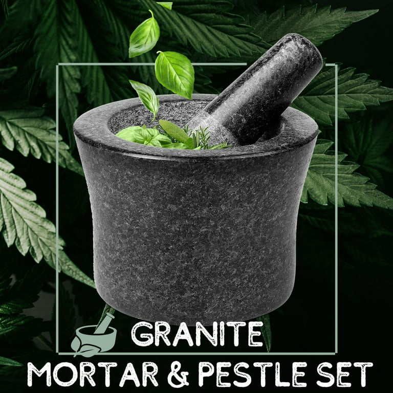 Maxam Mortar and Pestle Set - 5 Inch - Heavy Natural Granite Spice Grinder  Bowl, Herb Crusher, Make Fresh Guacamole at Home - Yahoo Shopping