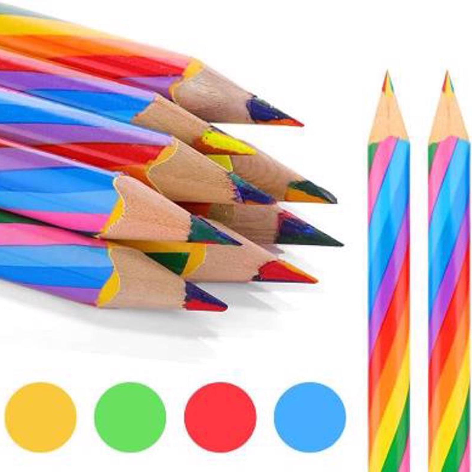 Crayons de couleurs 3 en 1 WOODY - 10 pièces - Crayons de couleur pour enfants : du premier gribouillage au dessin d'artiste