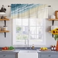 thumbnail image 4 of 2 Panels Haze Blue Beach Coastal Valance for Windows, Summer Ocean Nautical Seaside Light Filtering Kitchen Curtains, Rod Pocket Window Treatment Curtain Valances for Living Room Bedroom, 42"x18", 4 of 9
