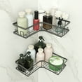 thumbnail image 4 of Dznils Adhesive Corner Shower Caddy 5 Pack, Large Capacity No Drilling Wall-Mounted Bathroom Organizer Basket, Gray, 4 of 12