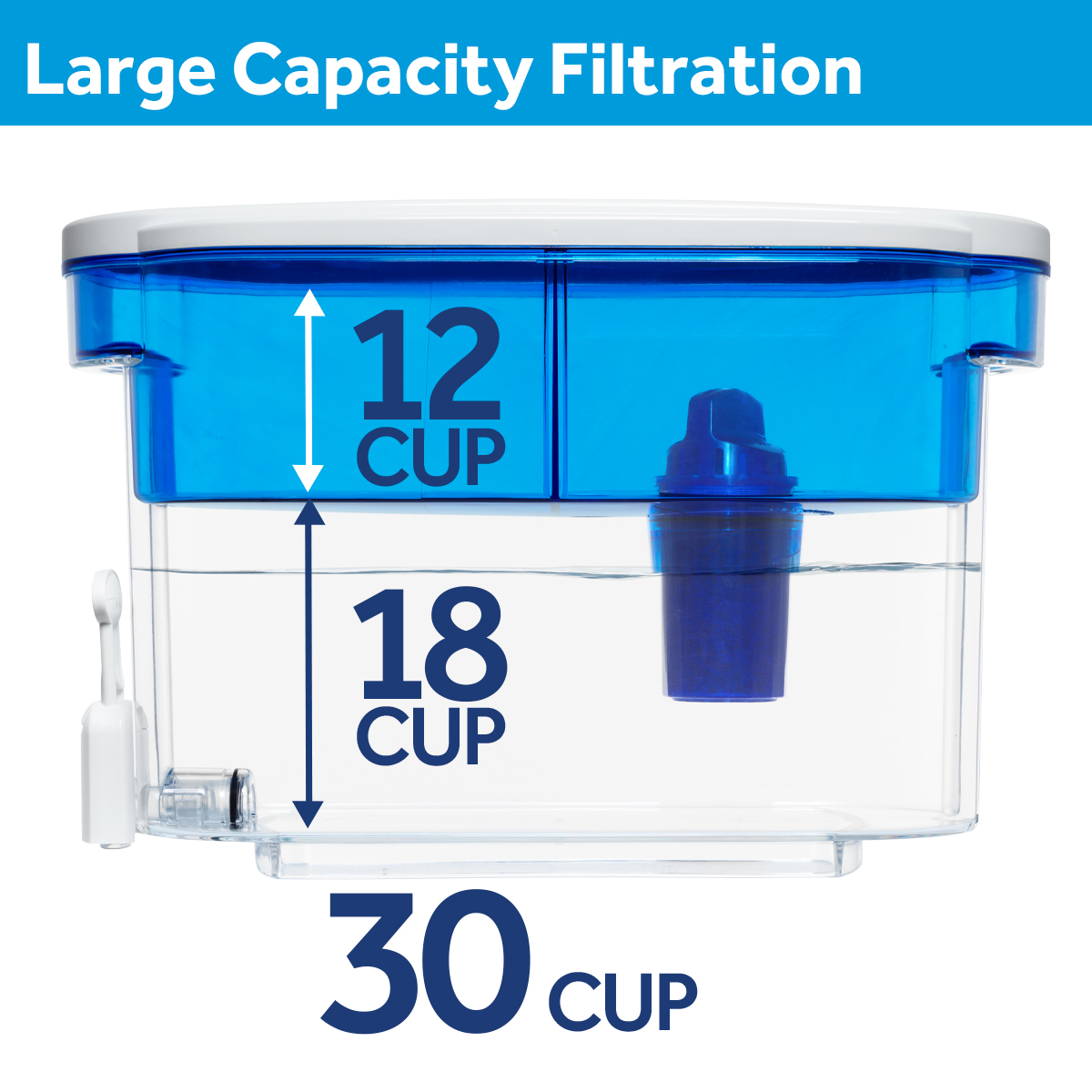 PUR 30 Cup Dispenser Water Filtration System, DS1800Z, Blue/White - image 5 of 12