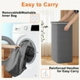 thumbnail image 7 of Dovied 2PCS Slim Laundry Hamper with Lid 85L Foldable Clothes Basket with Removable Mesh Bag & Handle for Closet Bathroom Bedroom (Gray), 7 of 7
