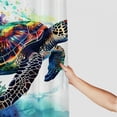 thumbnail image 3 of Blue Ocean Underwater World Sea View Big Turtle Coral Reef Art Home Decoration Bathroom Shower Curtain Multiple Sizes with Hooks, 3 of 7
