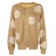 thumbnail image 4 of Abrigo de suéter de punto de manga larga con estampado Floral informal para mujer a la moda Pompotops qwe18684, 4 of 9
