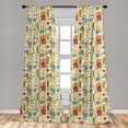 thumbnail image 4 of Ambesonne Wolf Curtains, Funny Animals Trees Christmas, Pair of 28"x95", Pale Orange Dark Khaki, 4 of 4