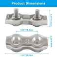 thumbnail image 2 of HUGFEGWE 12Pcs M3 304 Stainless Steel Double Wire Rope Clip Cable Clamps for 1/8 Inch Diameter Wire Rope CJB91-55183, 2 of 5
