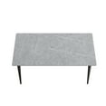 thumbnail image 5 of Magic Home 63" Light Luxury Sintered Stone Dining Table with Carbon Steel Legs,Dining Table for 6 Person with Slate Rectangular Tabletop for Dining Room, Gray Tabletop with Black Legs, 5 of 6