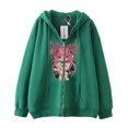 thumbnail image 5 of Estilo oscuro hip hop gótico Harajuku Y2K mariposa estampado de letras cremallera Sudadera con capucha Harajuku chaqueta sudadera, 5 of 5