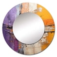 thumbnail image 2 of Designart "composition Impressions IV" Abstract Collages Yellow Large Round Mirror - Round Mirror Wall Décor - Modern Round Printed Mirror 29" x 29" Inch, 2 of 5