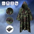 thumbnail image 2 of Ponchos de Pluie pour Adultes Bouton pour Adultes Manteau de Mode Veste à Capuche Unisexe Imperméable Ponchos Réutilisables Vert Armée, 2 of 8