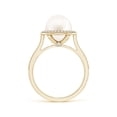 thumbnail image 2 of Angara Freshwater Cultured Pearl Halo Ring with Milgrain in 14K Yellow Gold for Women | June Birthstone Jewelry for Her, 2 of 5