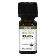 Aura Cacia Organic Geranium Pure Essential Oil Balancing 0.25 oz