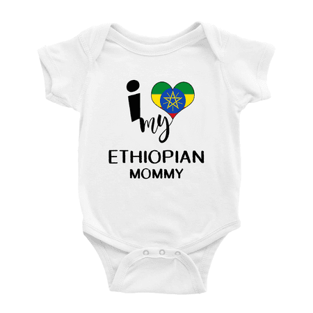 

I Heart My Ethiopian Mommy Ethiopia Love Flag Baby One-Pieces Baby Bodysuit (White 18-24 Months)